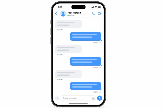 Conversa do Telegram aberta em um iPhone após a instalação pela App Store