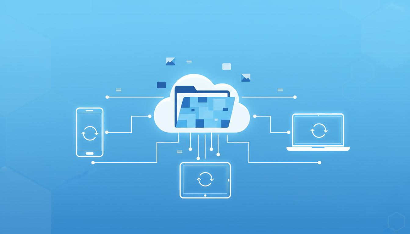 Ilustração de envio e armazenamento de arquivos grandes na nuvem do Telegram