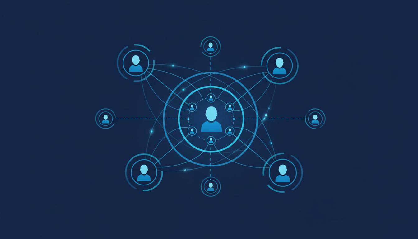 Ilustração de comunidade do Telegram com grupos, canais e moderação