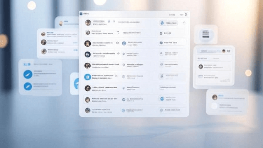 Interface do Telegram no navegador com cartões de conversa sobrepostos