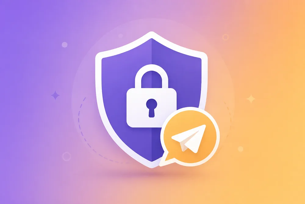 Ilustração de segurança e proteção da conta no Telegram